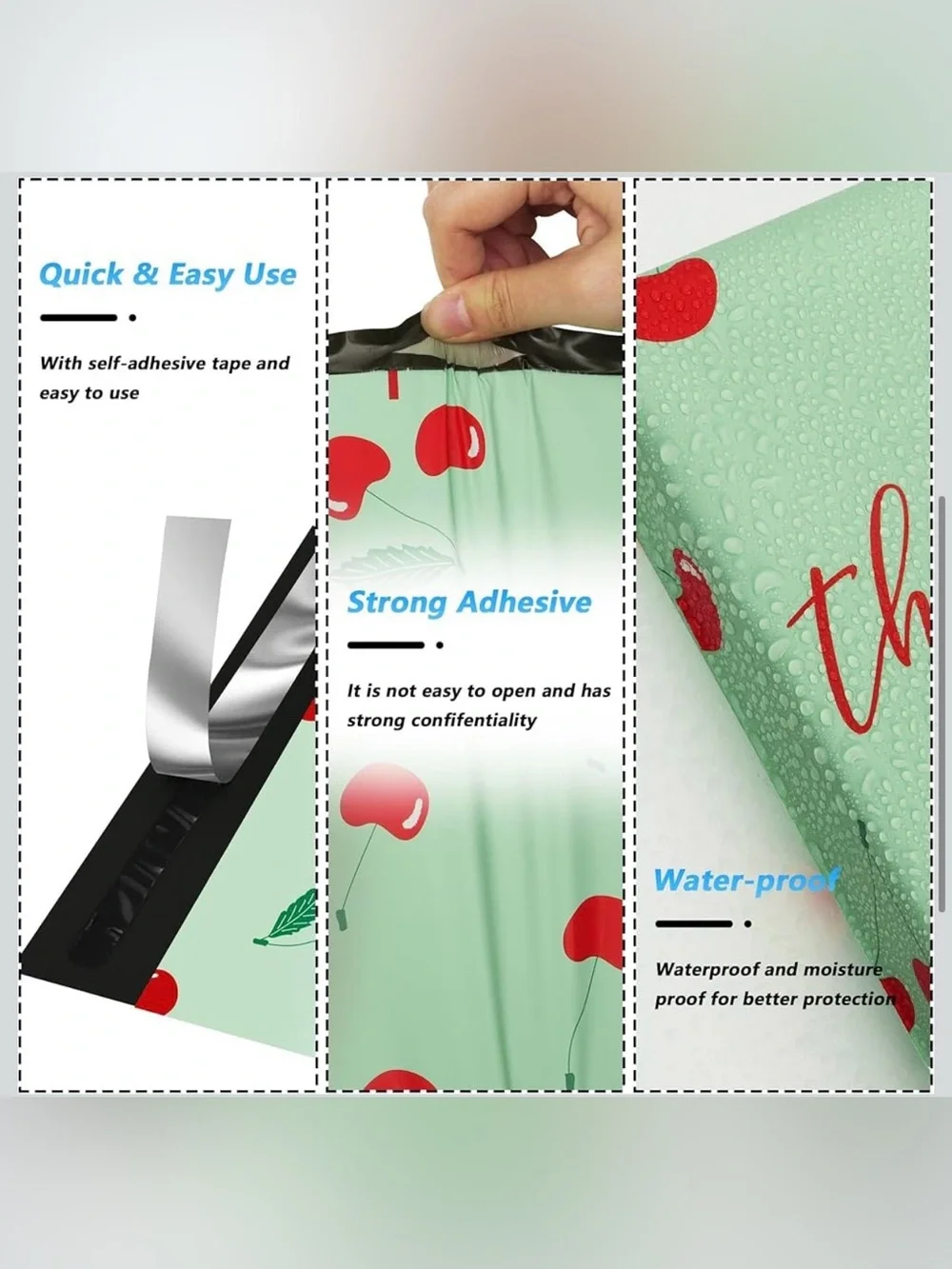10 Cherry Polymailers 12x15.5” Waterproof Shipping Bags